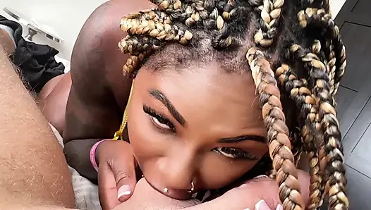 POV Ebony Babe Gets Carried away With Step Brother
