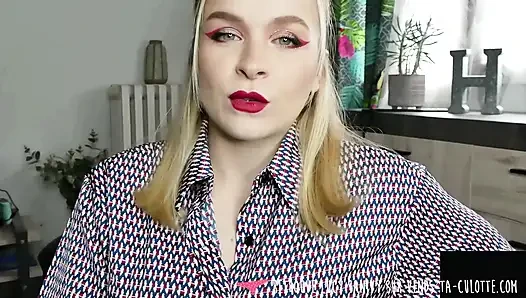 Vends-ta-culotte - cewek seksi perancis lagi asik mempermalukanmu dengan memandu masturbasimu