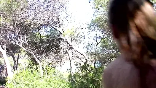 Outside fucking big dick sucking