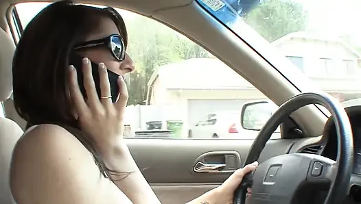 Teen brunette babysitter loves sucking and fucking dildos