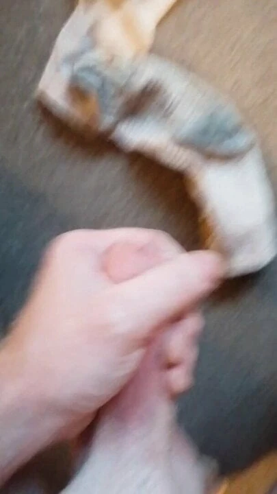 Cum on wife's dirty smelly socks