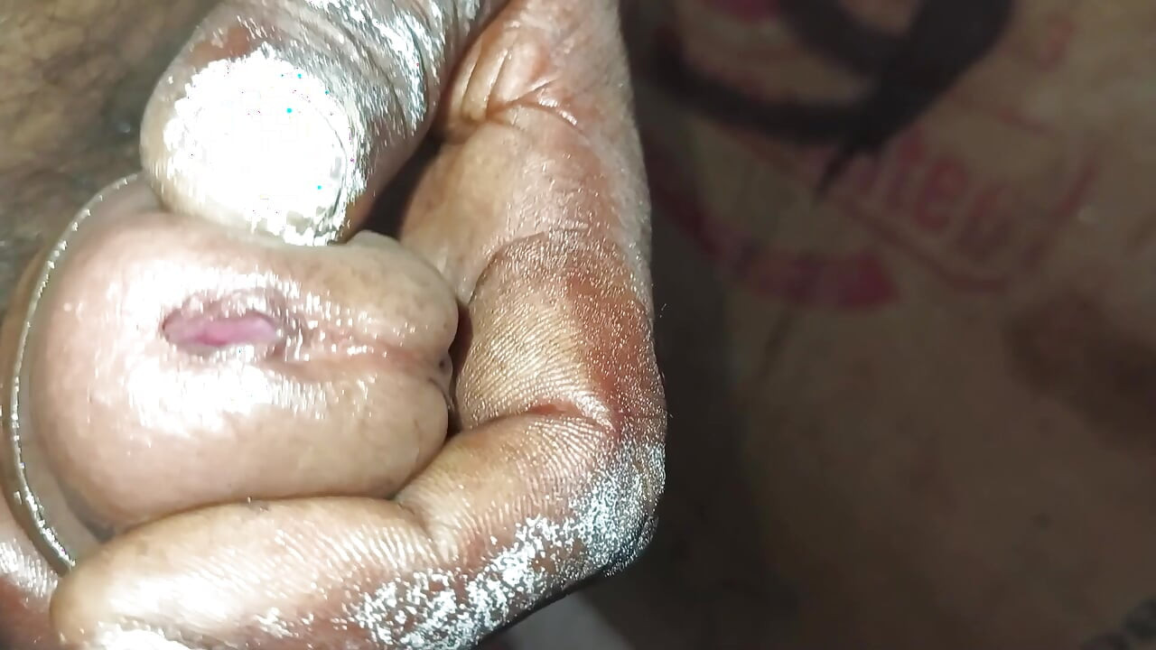 Indian boy playing handjob indoor