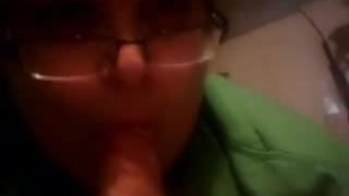 Married slut sucks dick while husband works