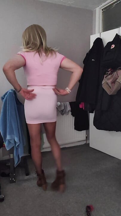 Holly in ripped pantyhose