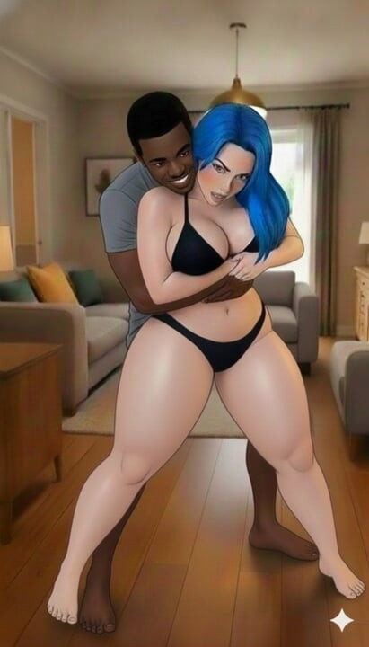 Blue-haired ass wife and her black husband do hot Acroyoga and play like naughty adults at home and in public