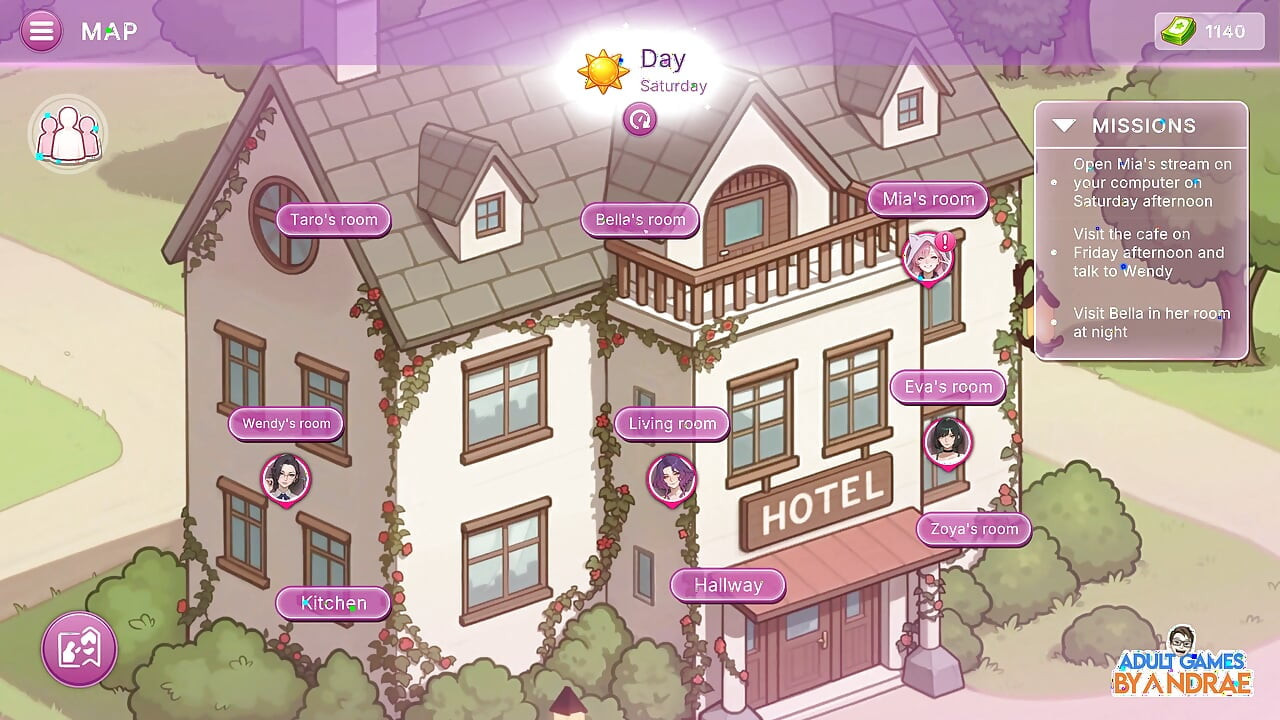 Sex Apartment 2: Grand Hotel Gameplay Del 3 - Mia udfører et privat show med Taro