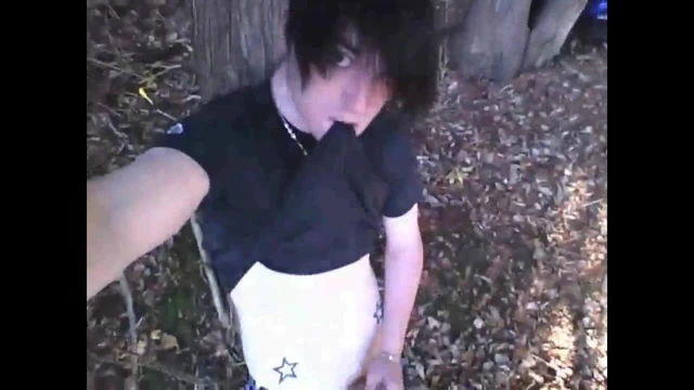 Hot emo boy solo at outdoor