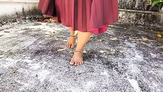 Desi mädchen in röcken, wird im freien komplett nackt