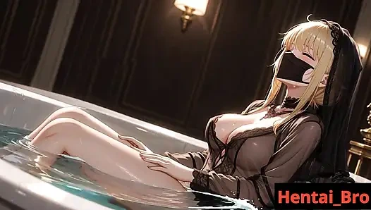 Sexy Hijabi-mädchen mit dickem möpsen bad