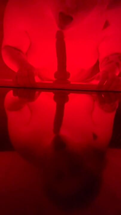 BBW MILF Deepthroats Dildo Messy POV