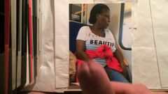 Busty black subway GILF cum tribute