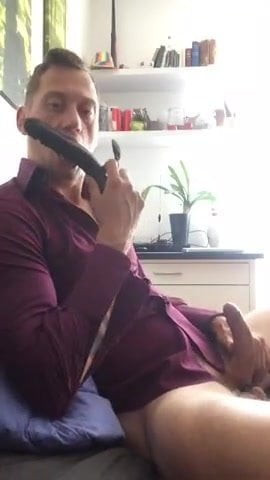 jerking my cock in my favourite shirt