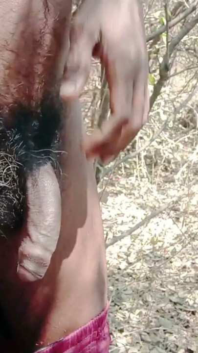 Rajesh Playboy 993 outdoor masturbation big cock and cumming in the jungle. Outside handjob | Clip 1