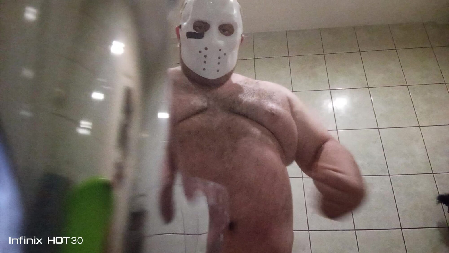 Flex body & jerking off dick