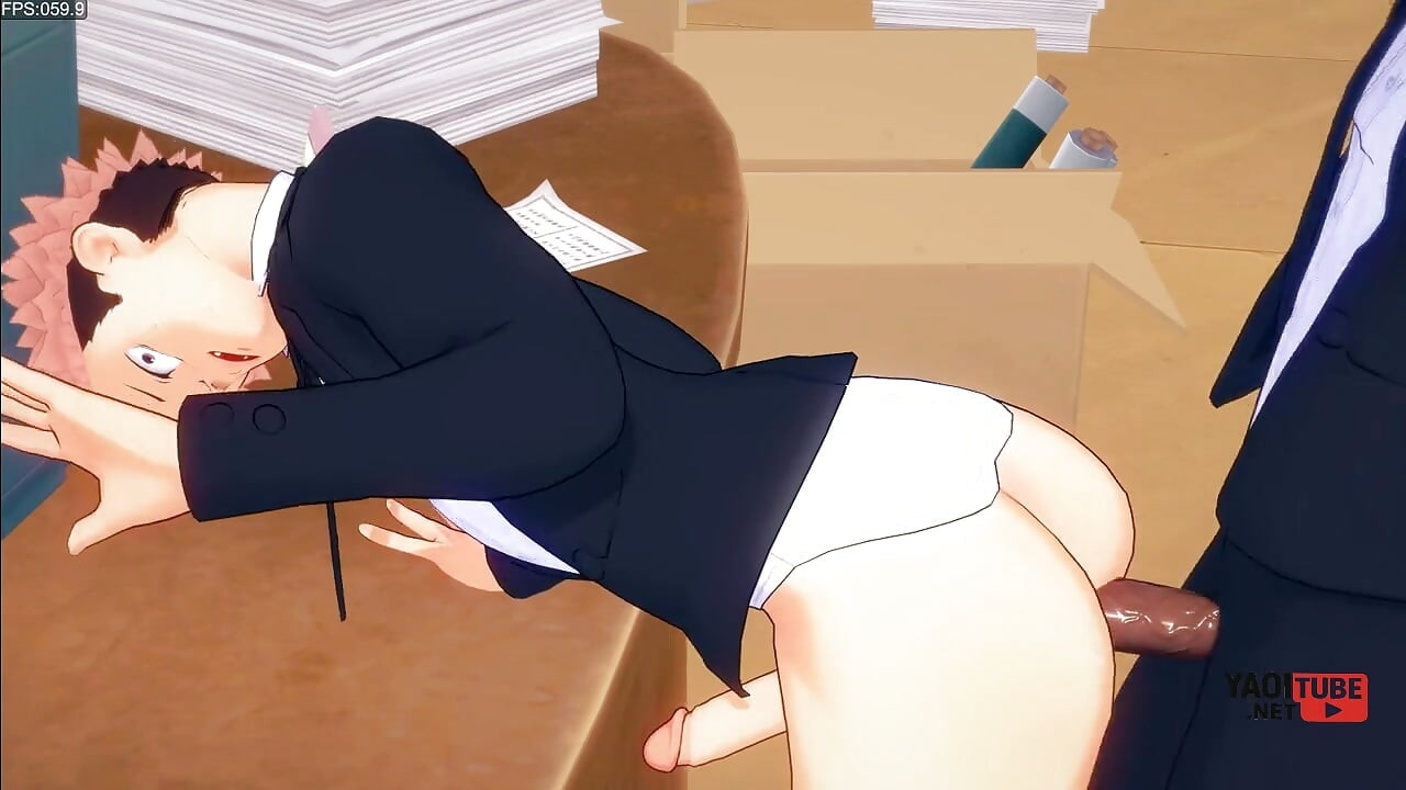 Jujutsu Kaisen Yaoi - Yuuji knullad av Gojo på ett bord