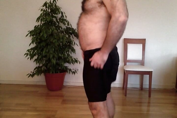 Playing with spandex and jockstrap