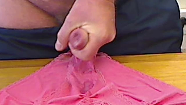 Quick cum over Pink Panties
