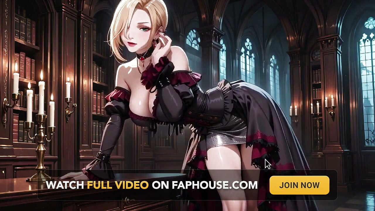 Blonde in a Black Gown Swaying on Red Velvet, Candlelight Gaze and Fan Teasing the Collarbone