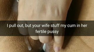 Je sors, mais ta femme fourre tout le sperme dans sa chatte - mari laiteux