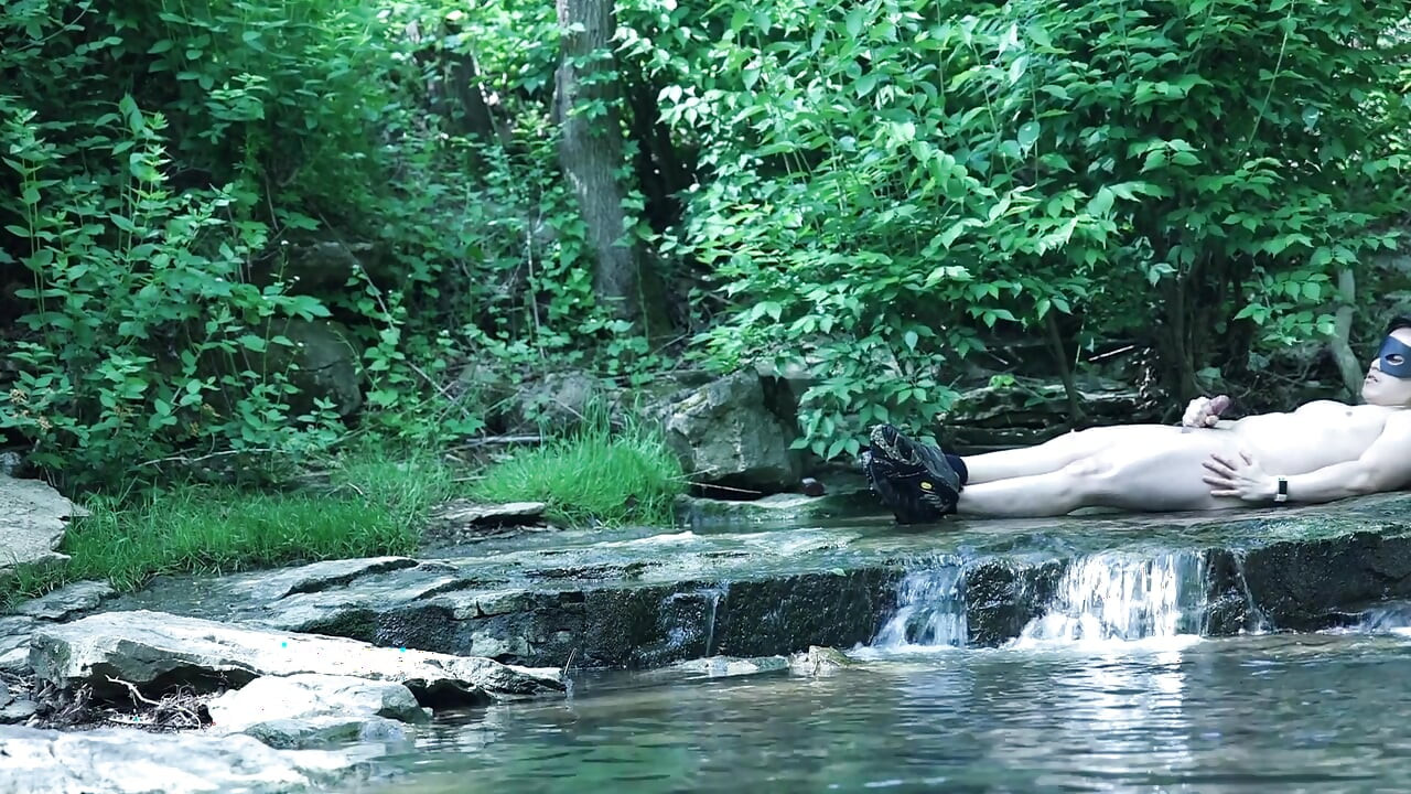 Flexing by the Waterfall, Trying to Sneak a Little Private Moment…