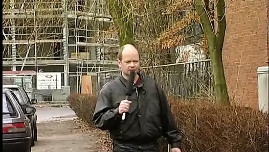 Short hair brunette at the outdoors interview