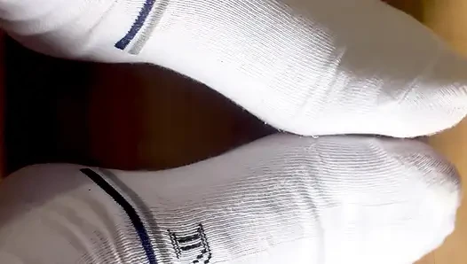 Sweaty foot fetish after gym