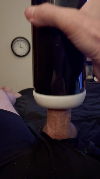 My toy sucked the cum out