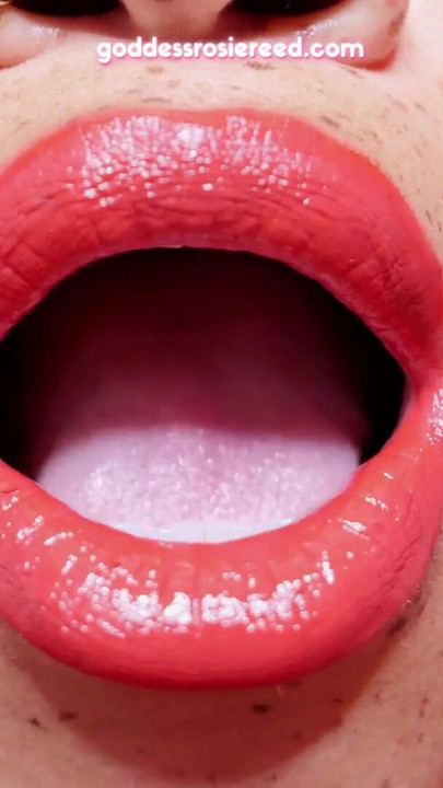 Stunning moment from "GODDESS ROSIE REED - LIPSTICK MOUTH FETISH WORSHIP - EBONY LIPS"