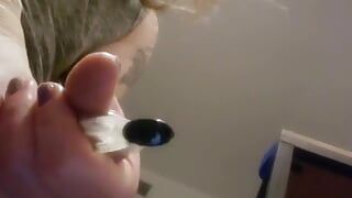 Filling a Condom Full of Cum with Sounding Rod Inserted