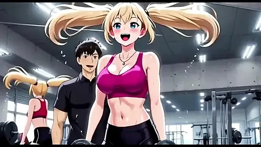 Blonde girl having fun