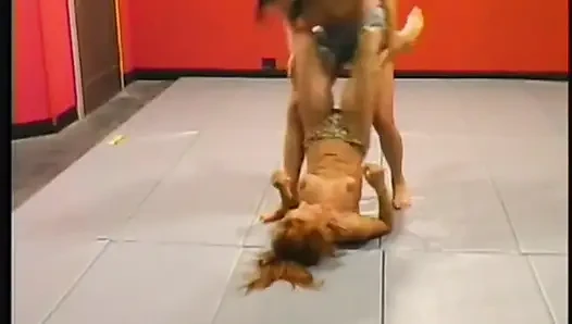 Horny MILFs Wrestle and Dildo Each Other Wildly
