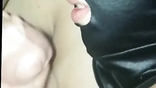 Wife Strongly Masturbates Nipples and Drinks a Lot of Sperm
