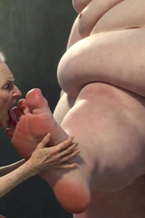 90 Year Old Granny Sucking Obese SSBBW Toes - Extremely Horny Foot Play