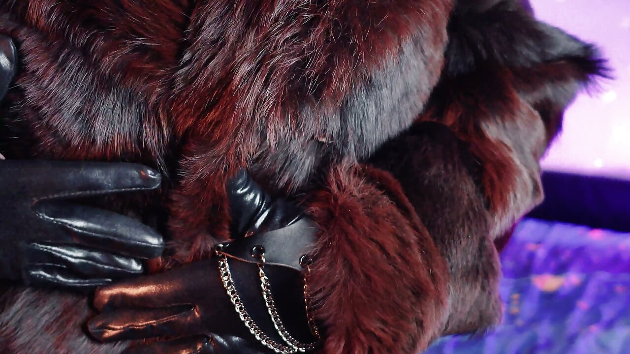 FUR FETISH video: beautiful Mistress tease and seduce. ASMR and JOI. Arya Grander.