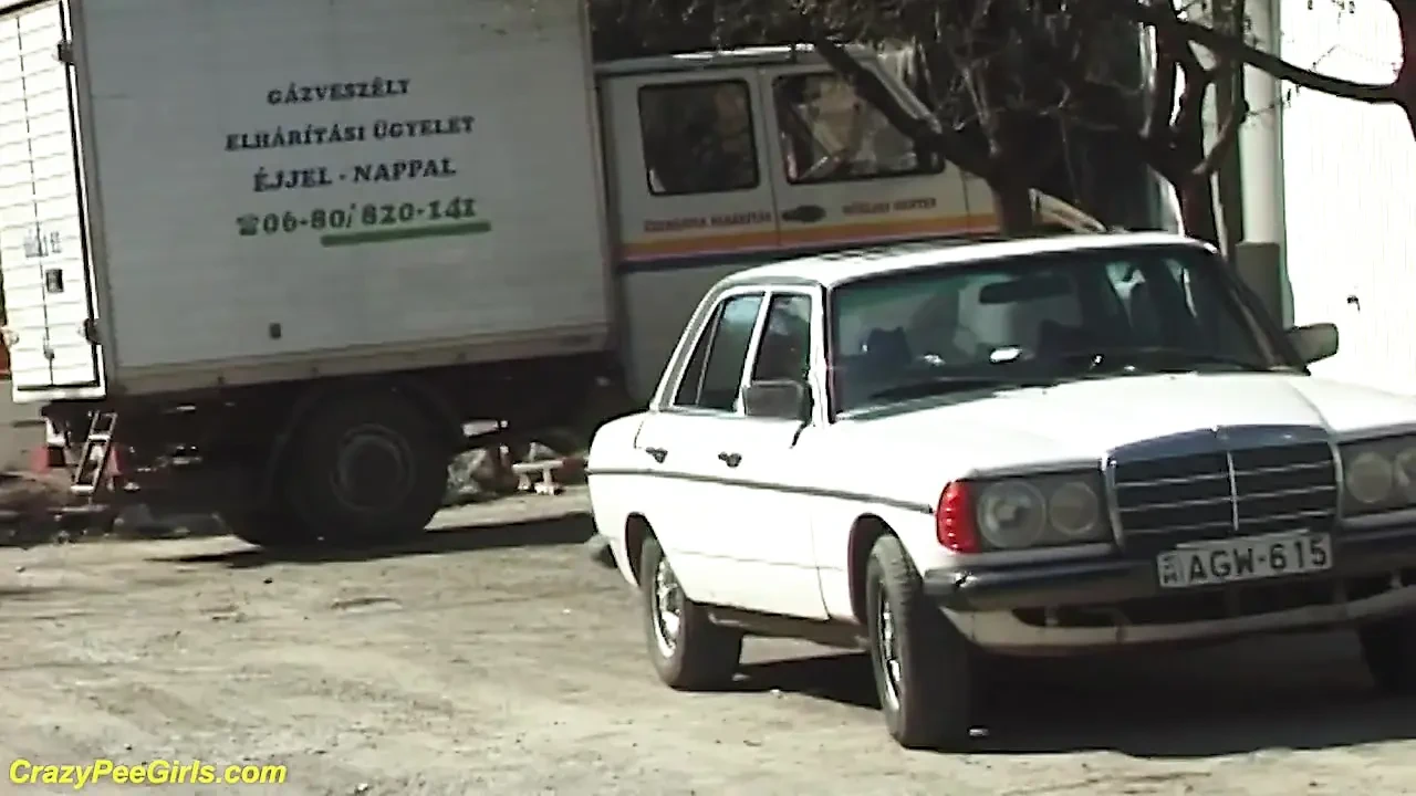 疯狂的 Bbw 女孩在街上撒尿