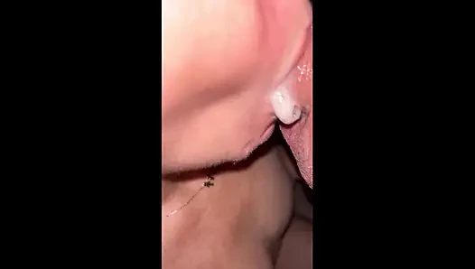 Milf slurping dick in shower