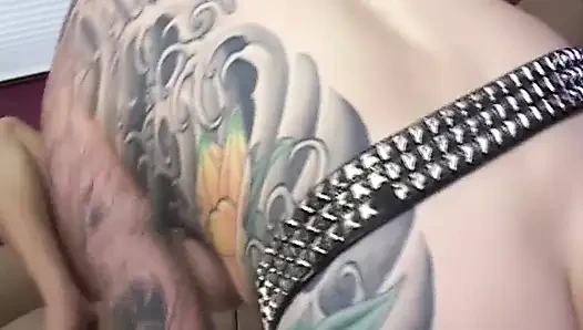 Tattooed Slut Fingers Blonde's Clenching Pussy Wild