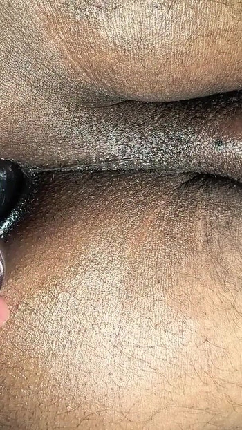 Close-up Deep BIG Butt Plug Masturbation Indian Brown  Tight Pink Asshole | Clip 2