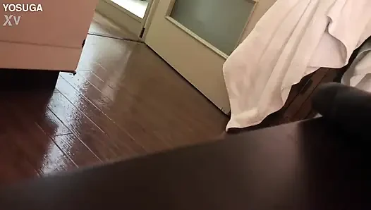 Japanese Student with Big Tits. Footage of Going to a Stranger's House and Being Creampied