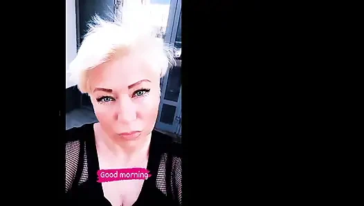 A cool mature virtual whore in black stockings hammers herself in both of her holes with a big black dildo .!. ))