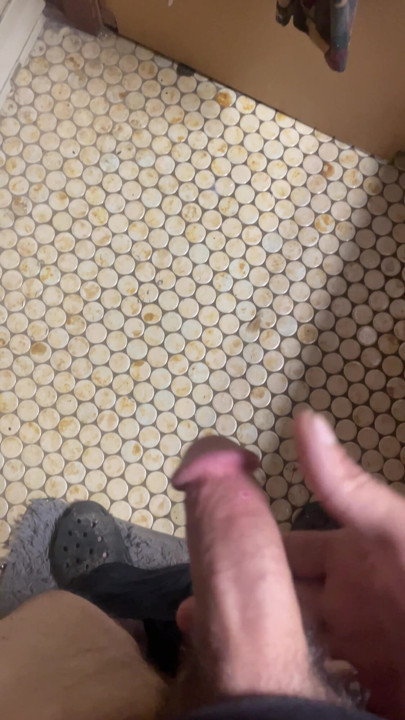 Busting a fat load on the bathroom door!