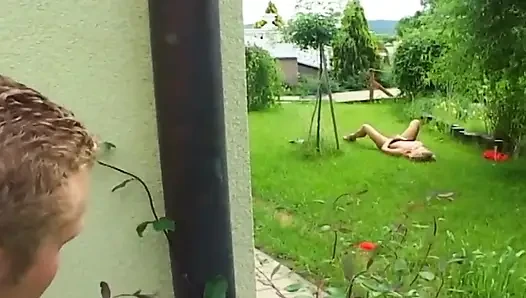 Older Matures Scene-1 Mature Blonde Fucks Her Younger Neighbor in the Garden