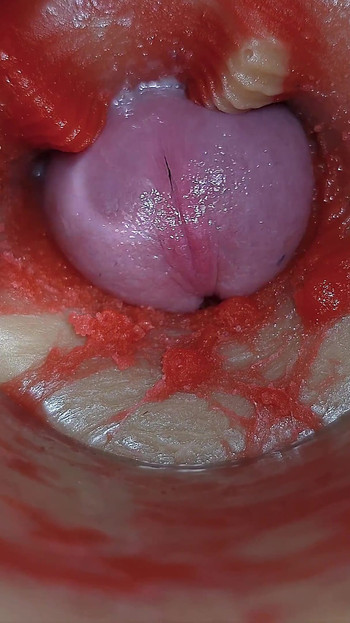 Kamera Unutar Duboke Pičke Snima Vrlo Ogromnu Ejakulaciju Sperme Asmr
