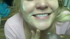 White chick with a big ol booty gets creamed