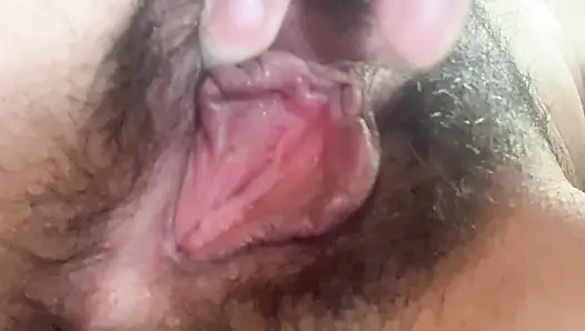 Sclose up - lubang pantat mungil berbulu memek berbulu