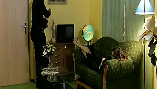 Brunette German Cougar with Naturals Rides Monster Cock in