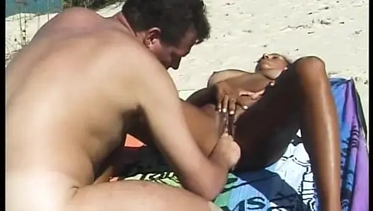 This Is Cute Ebony Babe From Germany Who Got Fucked on the Beach