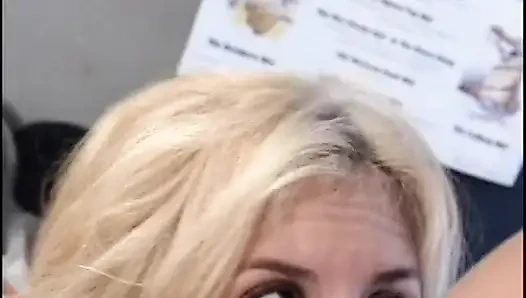 Small titted blonde whore always ready to threesome double banging