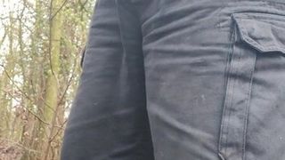 Risky Wank in the woods with big cum shoot