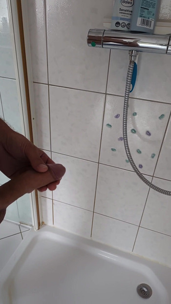 Cumshot in shower